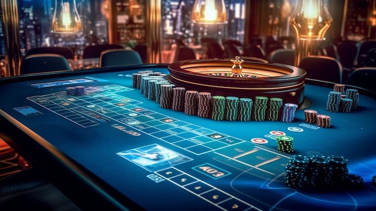 hoki108bet Game Demo baccarat table showing Player, Banker, and Tie bet options with virtual balance
